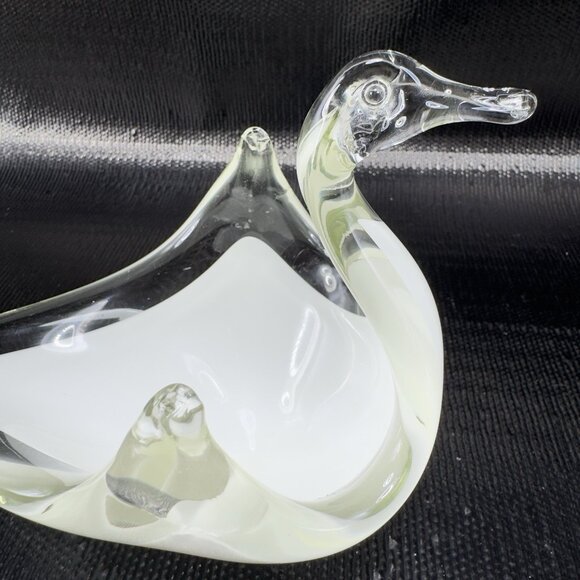 Vintage Venetian Art Glass Duck Bird Bowl Dish Candy Holder Container White VTG - Picture 2 of 14